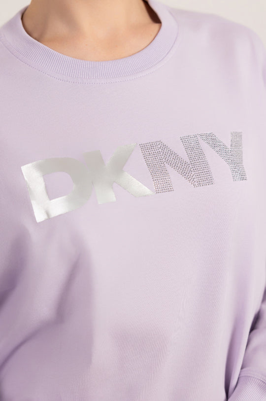 FOIL RHINESTONE LOGO LONG SLEEVE TEE