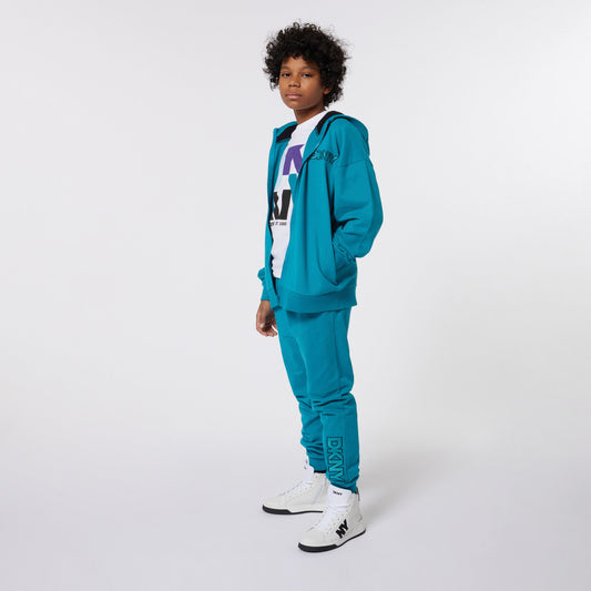 LONG SLEEVE HOODED CARDIGAN WITH LOGO