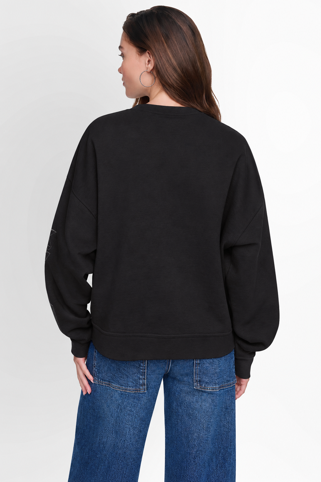 RHINESTONE GRAFFITI LOGO SWEATSHIRT