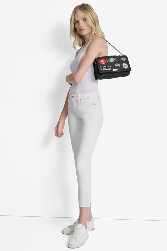 حقيبة كتف نيويورك سيتي الكبسولية بغطاء قلاب كبيرة الحجم