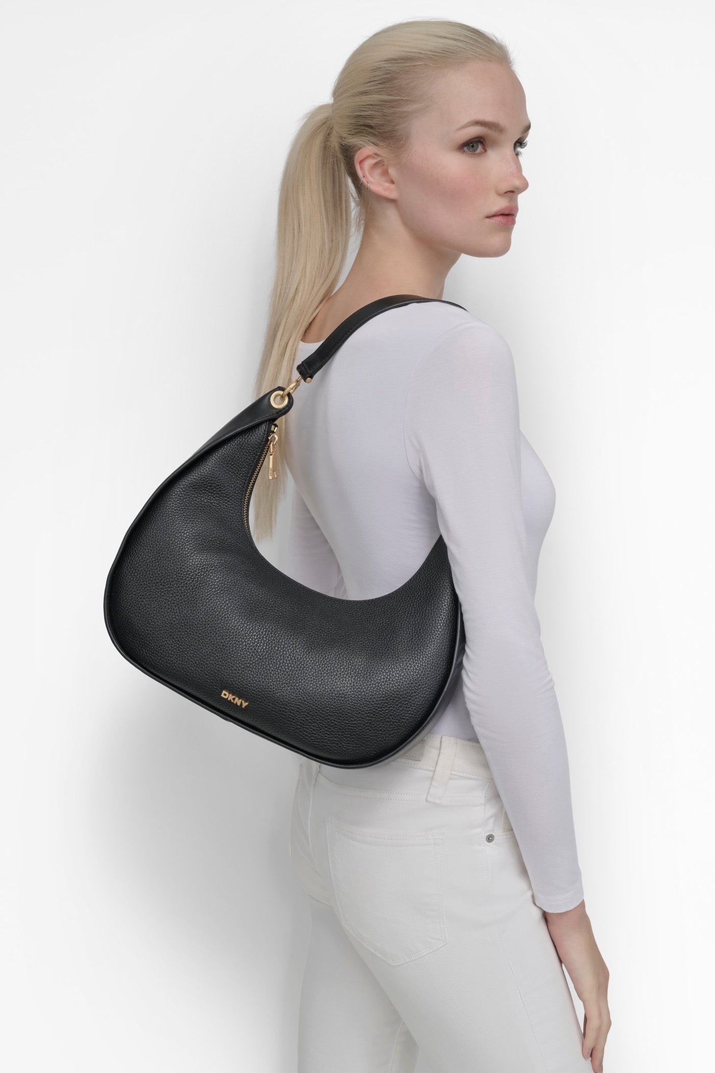 DKNY ABBY MEDIUM HOBO BAG BLACK