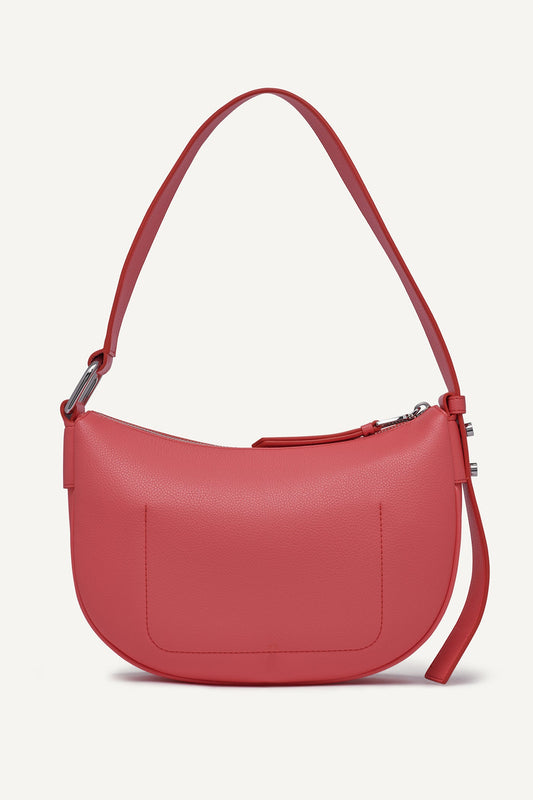 حقيبة كتف صغيرة بسحاب علوي من سكارليت