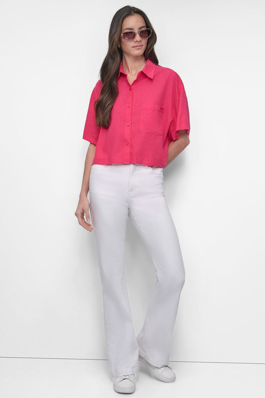 قميص بقصة قصيرة ومقاس واسع