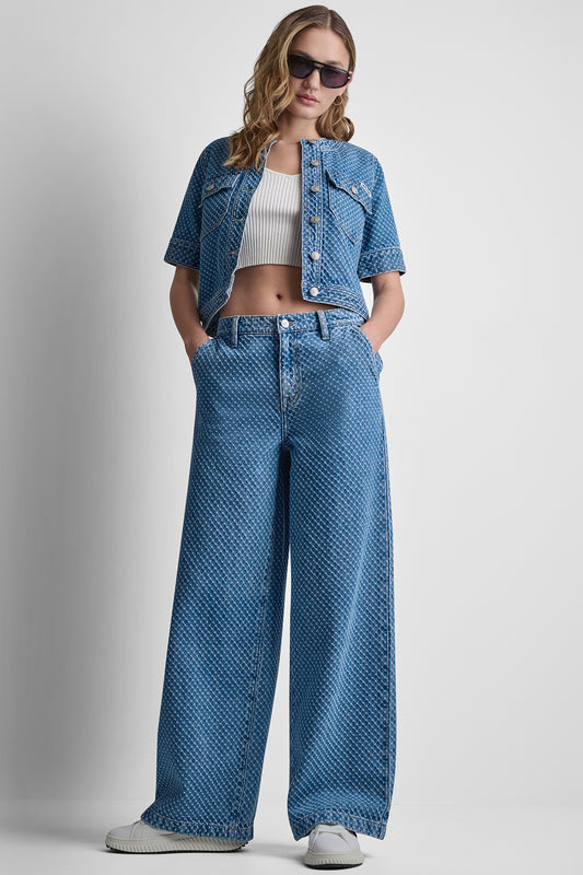 MID RISE WIDE LEG W SLASH
