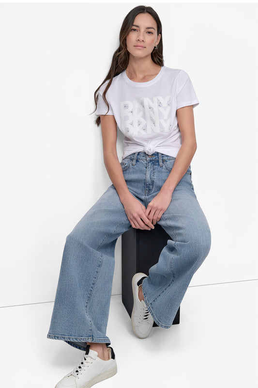 تي شيرت دكني مرصع بأحجار الراين