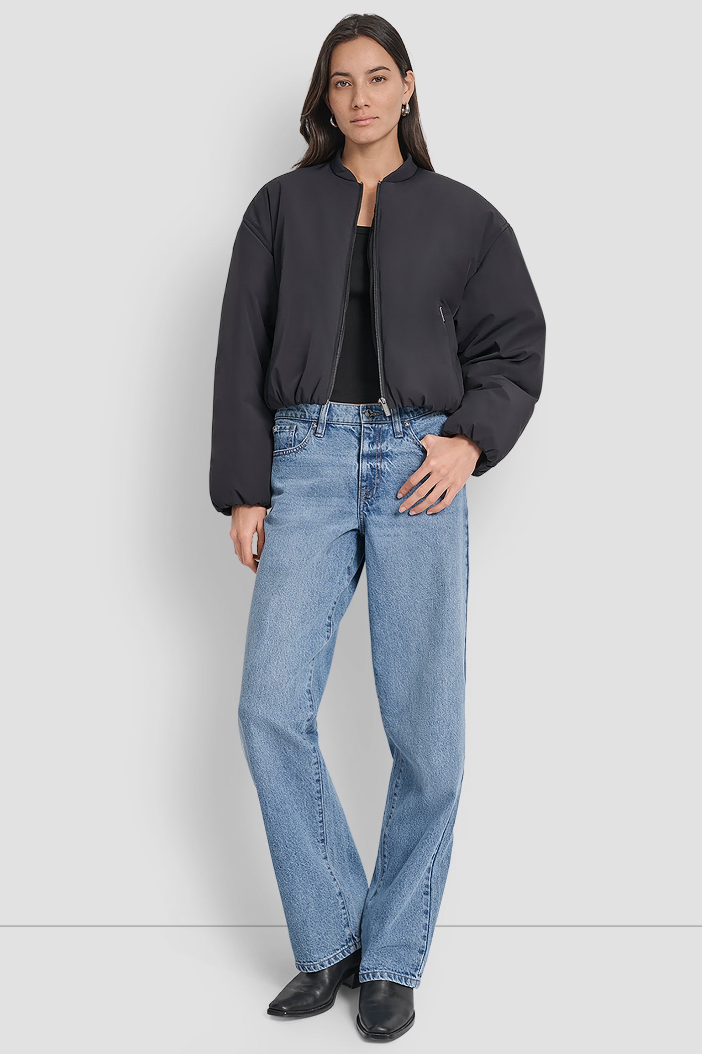 MATTE NYLON BOMBER S