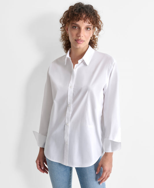 LONG SLEEVE POPLIN BUTTON SHIRT