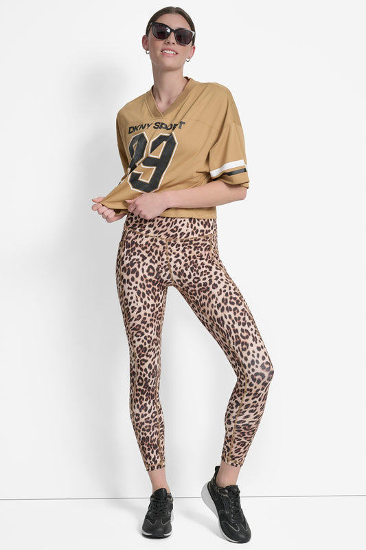 ليجنز بخصر مرتفع مزين بطبعة