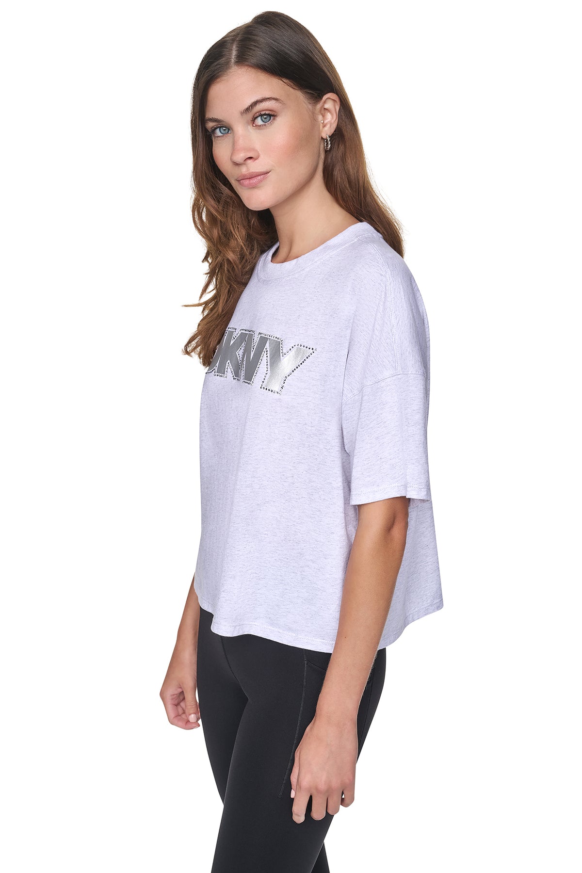 DKNY DISTRESSED FOIL LOGO TEE