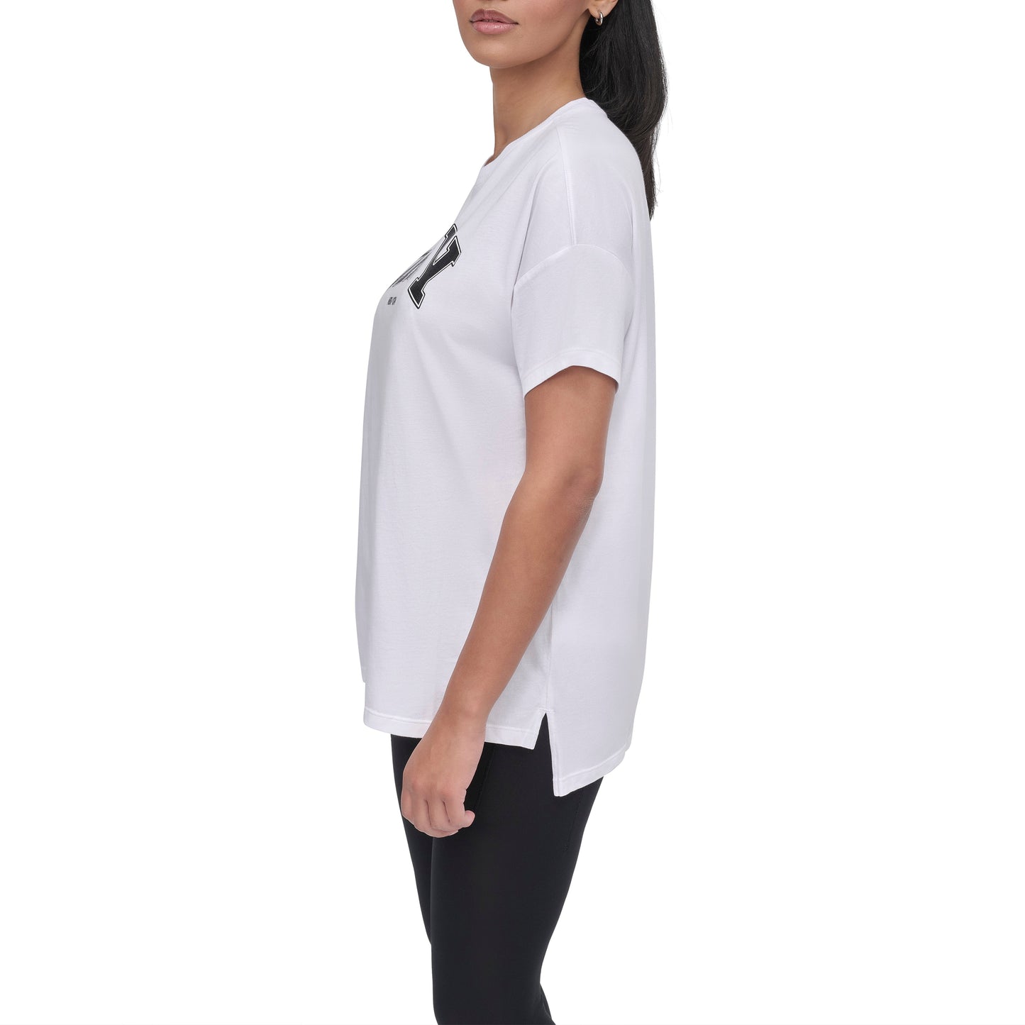 ARCHED VARSITY GLITTER LOGO LEGGING TEE