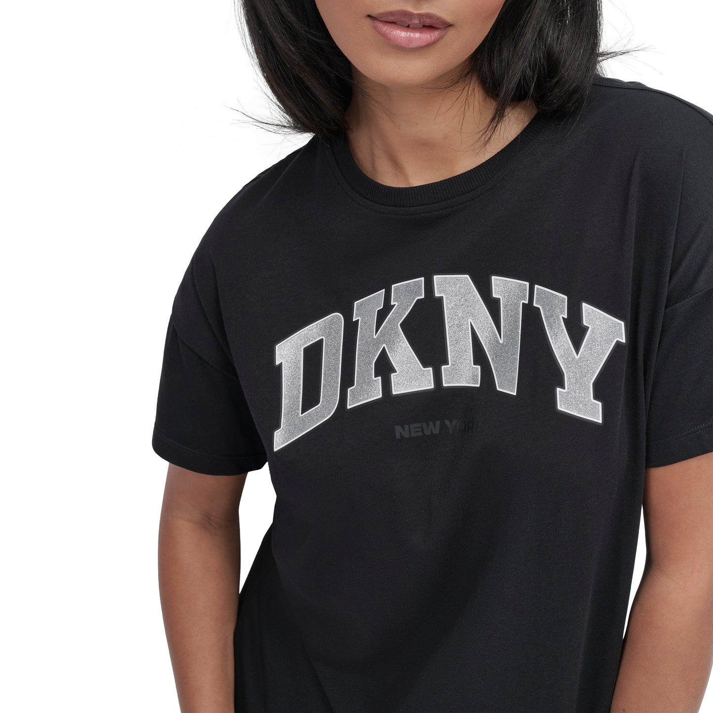 ARCHED VARSITY GLITTER LOGO LEGGING TEE