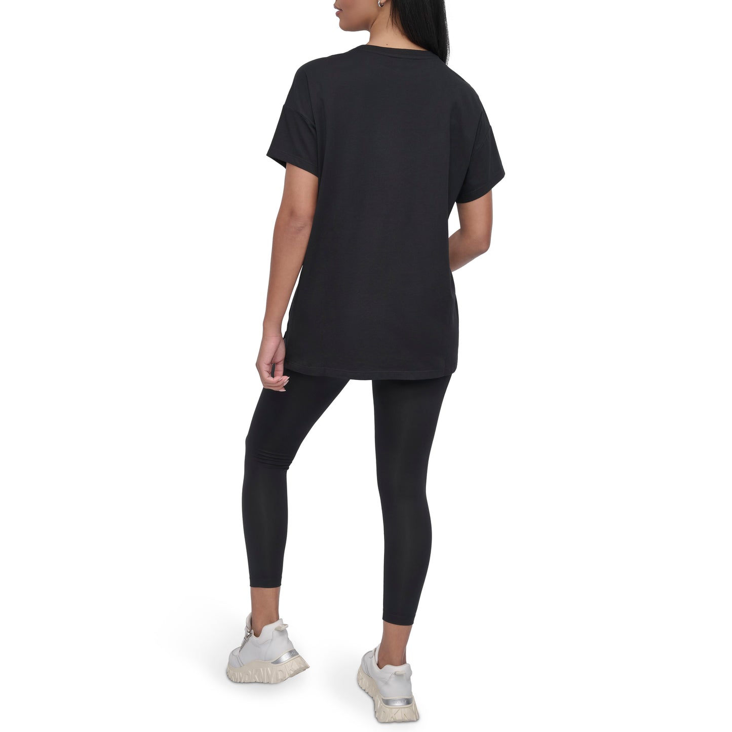 ARCHED VARSITY GLITTER LOGO LEGGING TEE