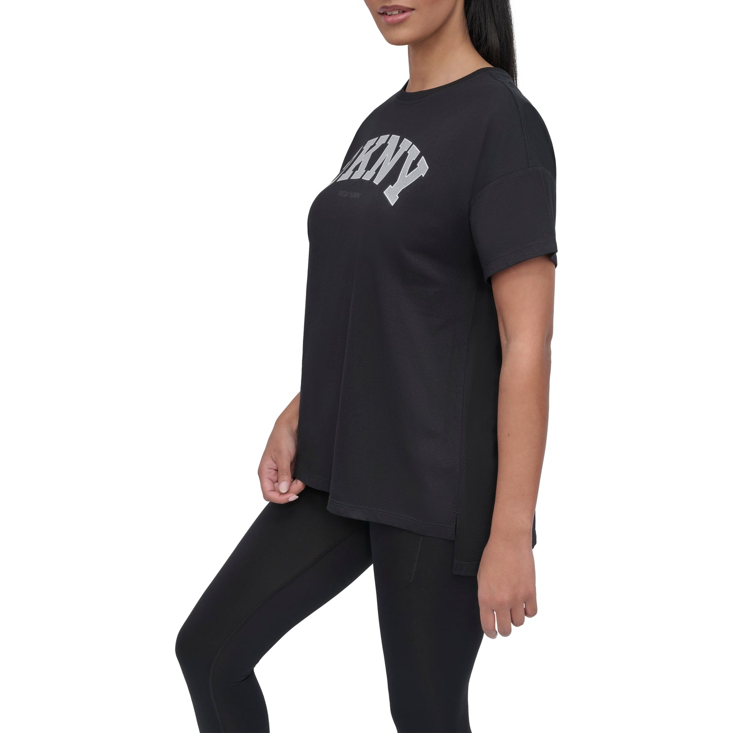 ARCHED VARSITY GLITTER LOGO LEGGING TEE