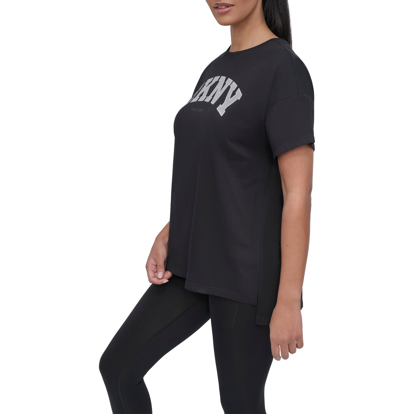 ARCHED VARSITY GLITTER LOGO LEGGING TEE