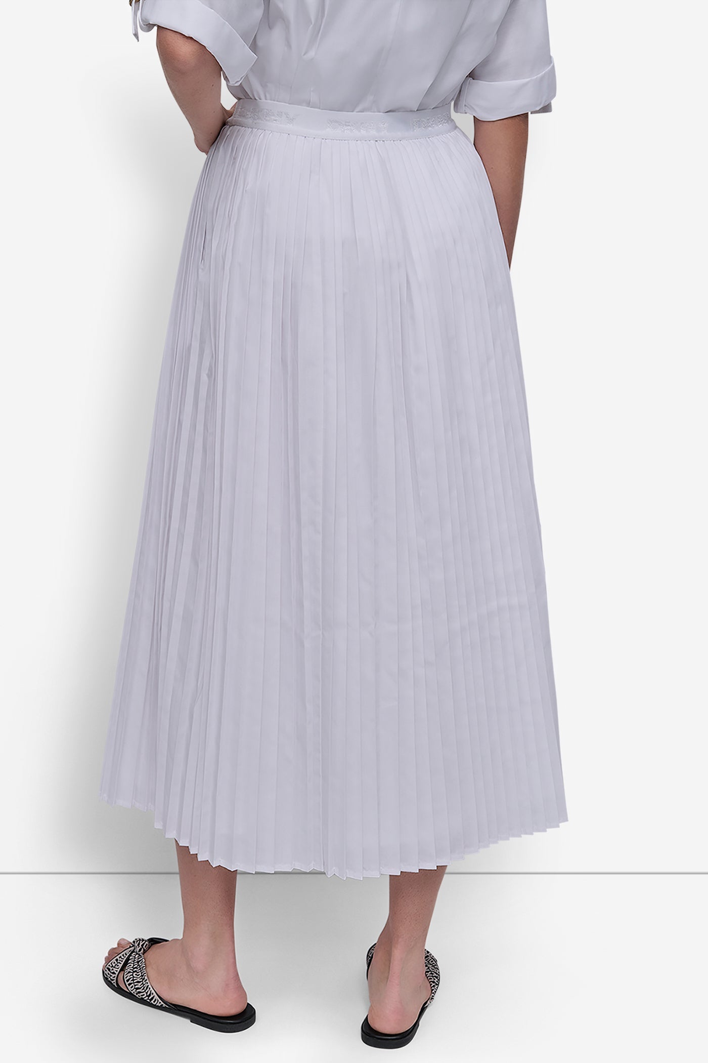 MIDI PLEATED SKIRT WITH LOGO
