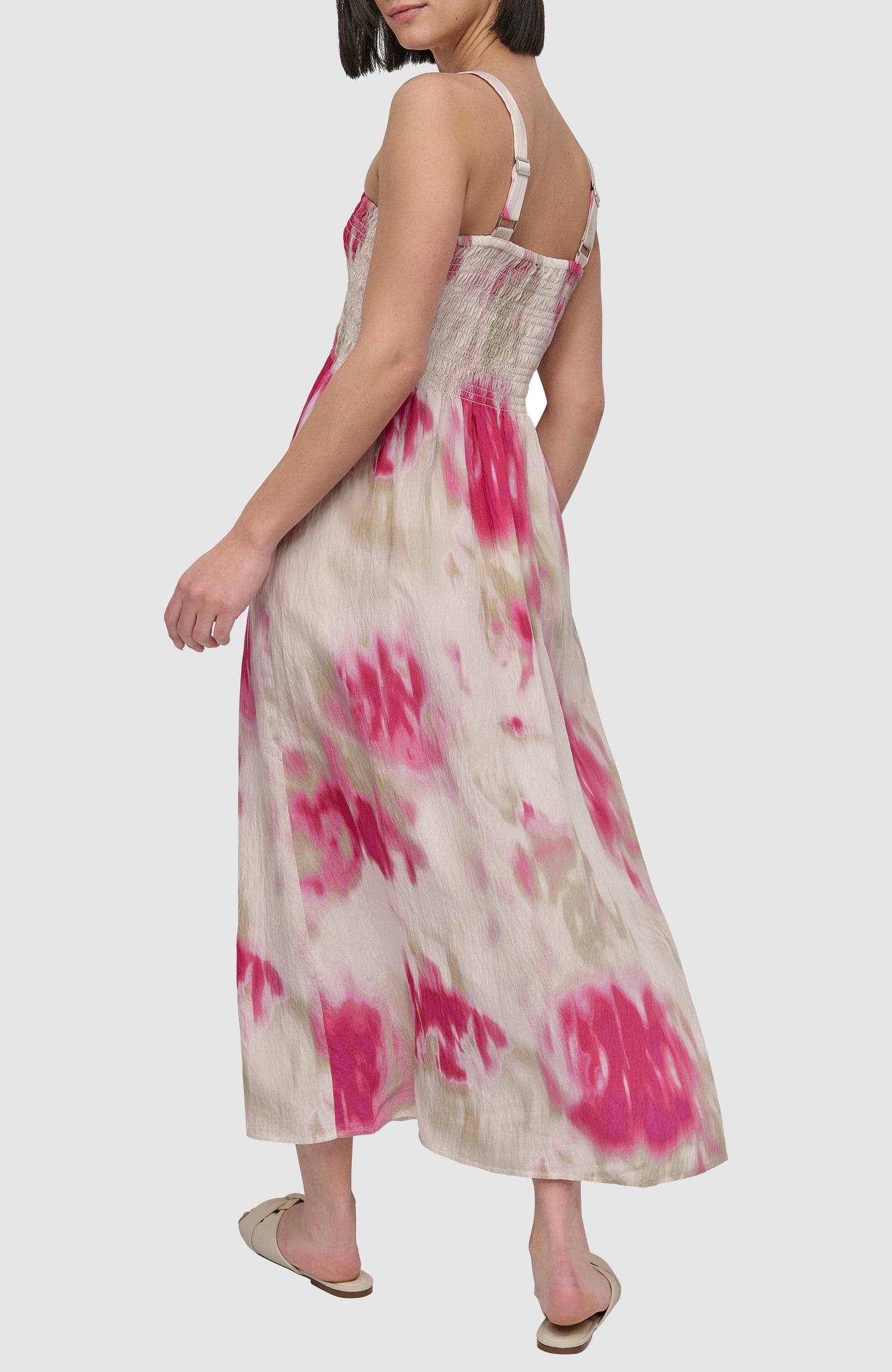 PRINTED RUMPLE VOILE DRESS