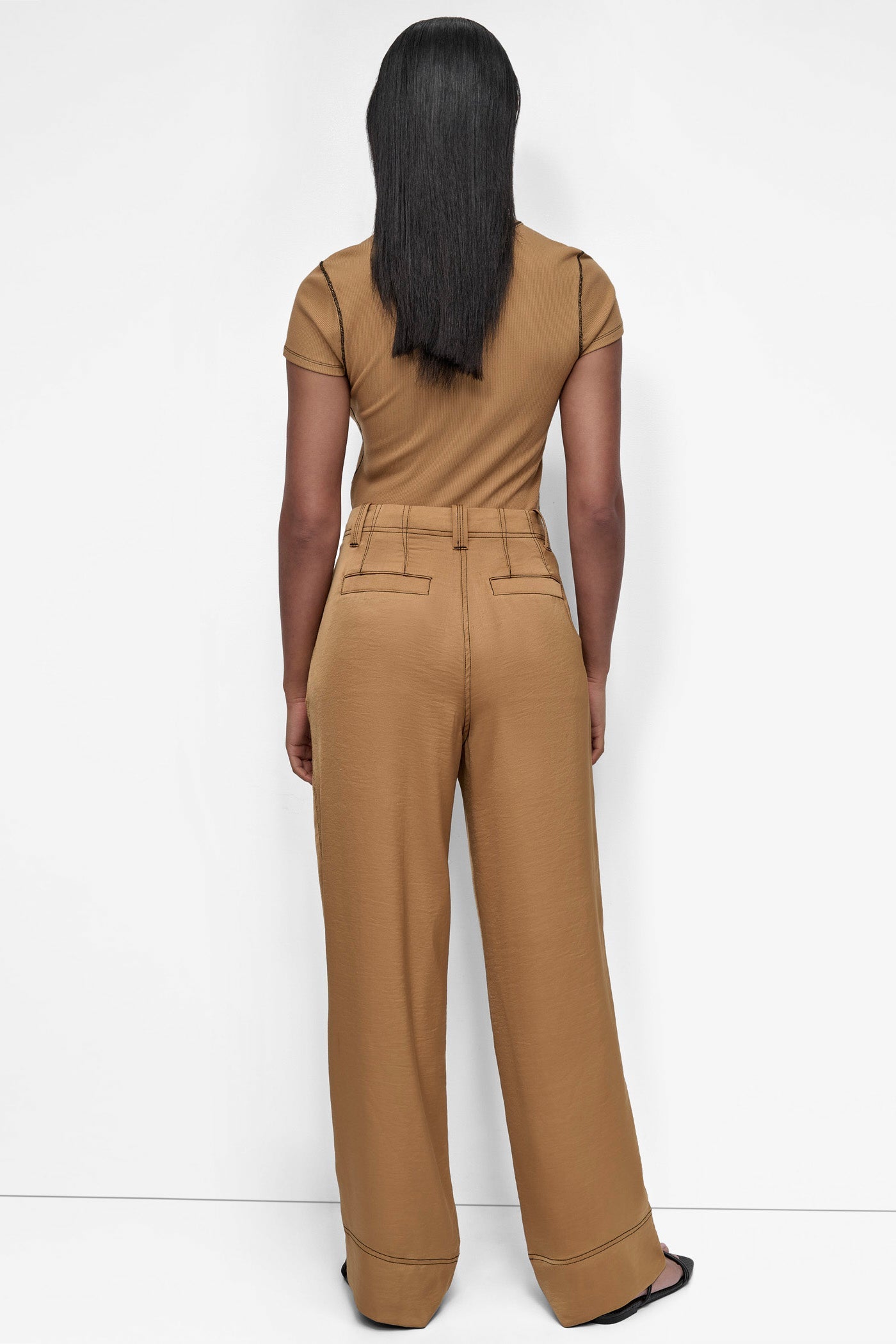 DKNY GLAZED DRESSING PANTS ORANGE