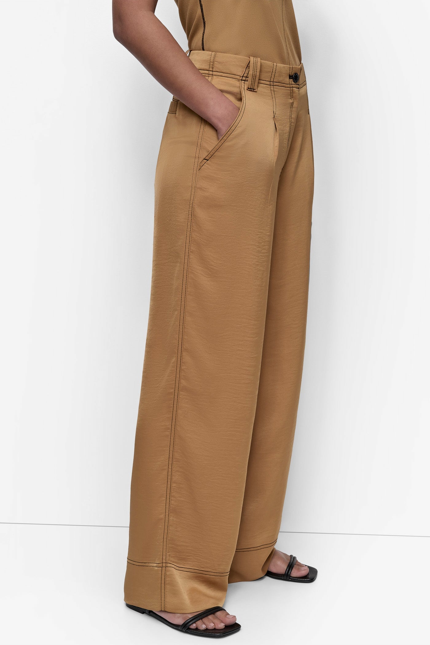 DKNY GLAZED DRESSING PANTS ORANGE