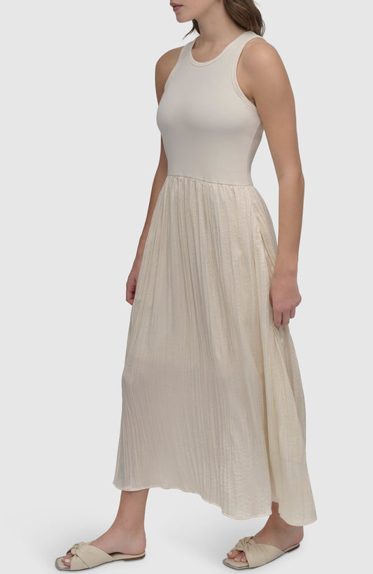 فستان ميدي بكشكشة وطيات