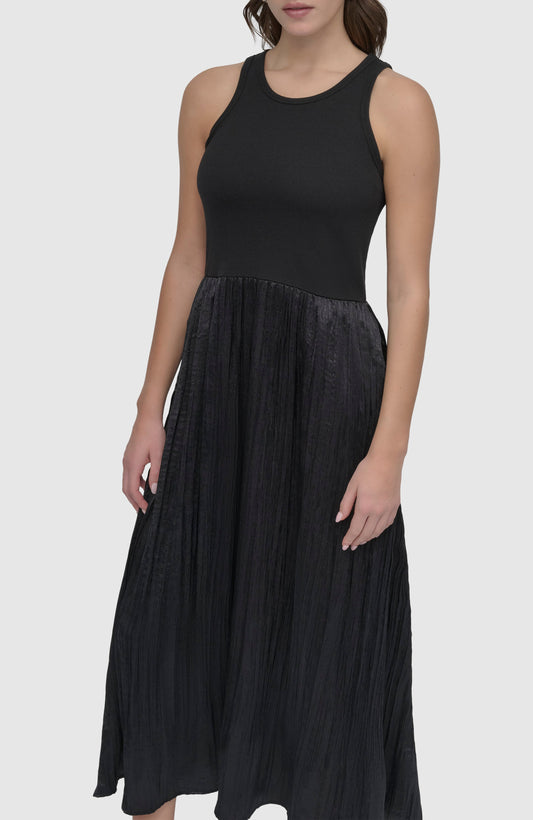 فستان ميدي بكشكشة وطيات