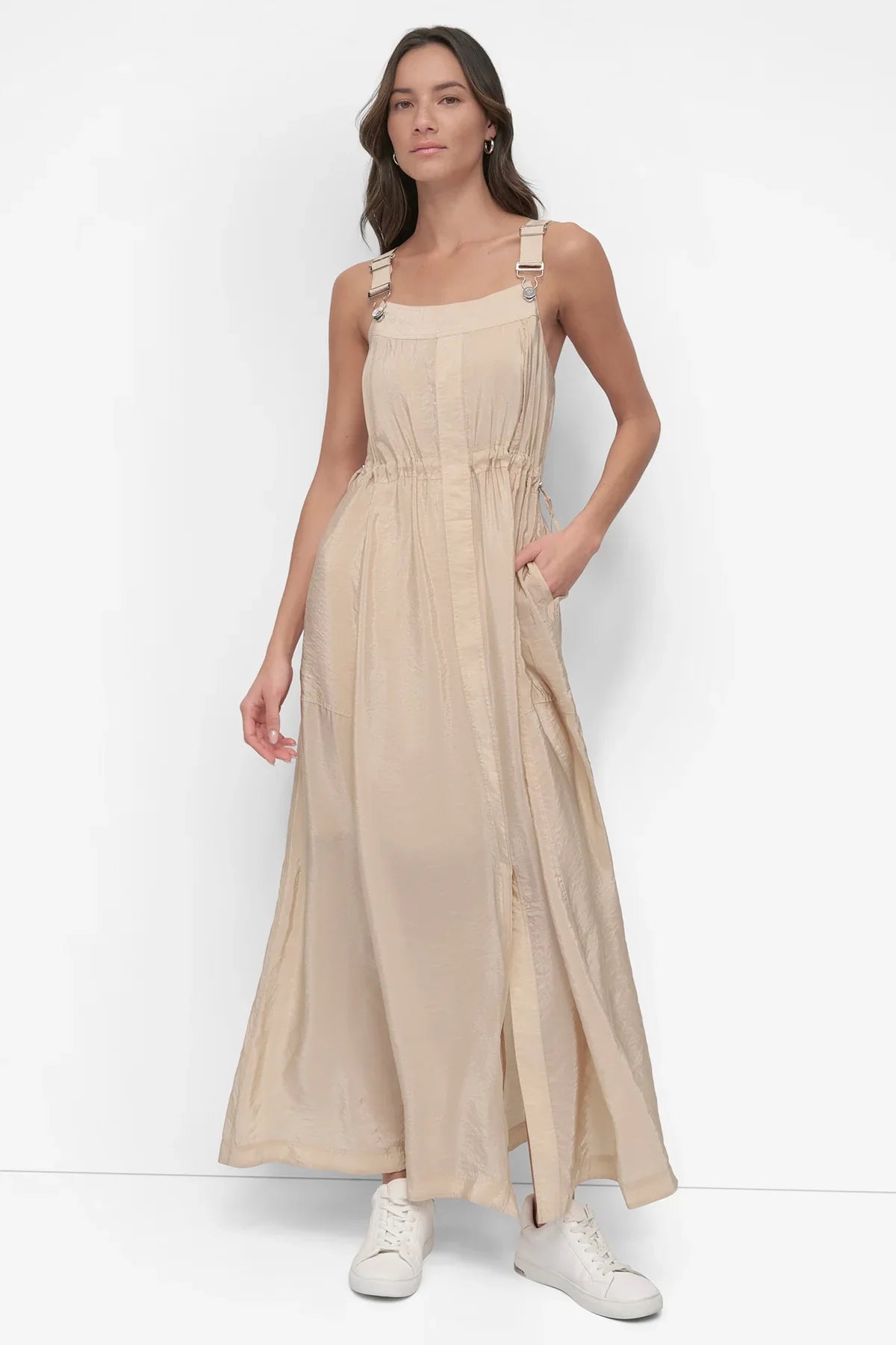 SLEEVELESS OVERALL DRESS
