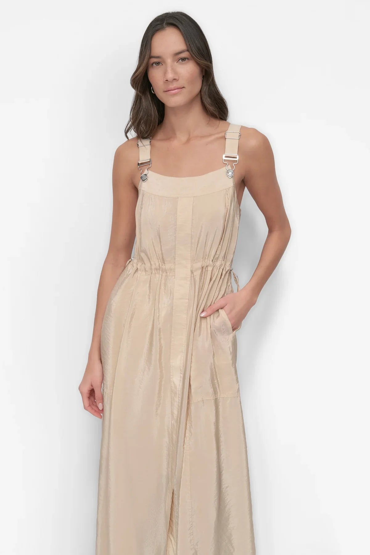 SLEEVELESS OVERALL DRESS