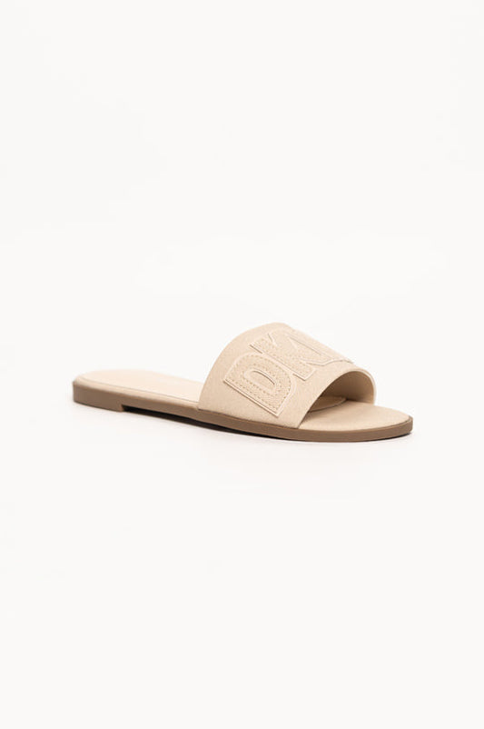 DKNY WILLOW FLAT SLIDE BEIGE