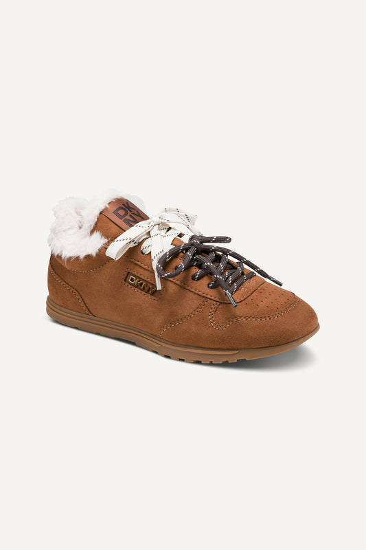 AMANDA FAUX SHEARLING LOW-TOP SNEAKER