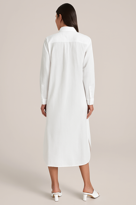 LONG-SLEEVED BUTTON DOWN DRESS