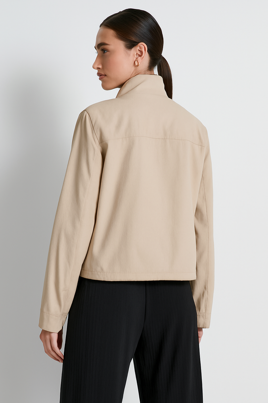 سترة بومبر برقبة قمعية W