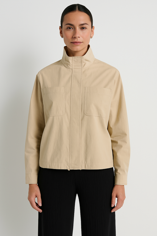 سترة بومبر برقبة قمعية W