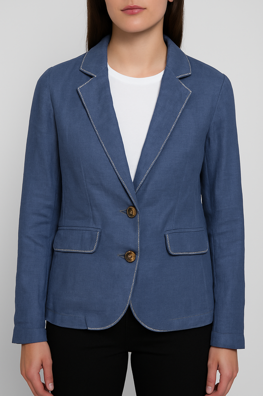 سترة بليزر مزودة بزرين