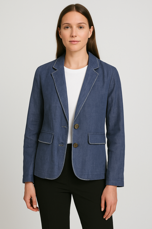 سترة بليزر مزودة بزرين