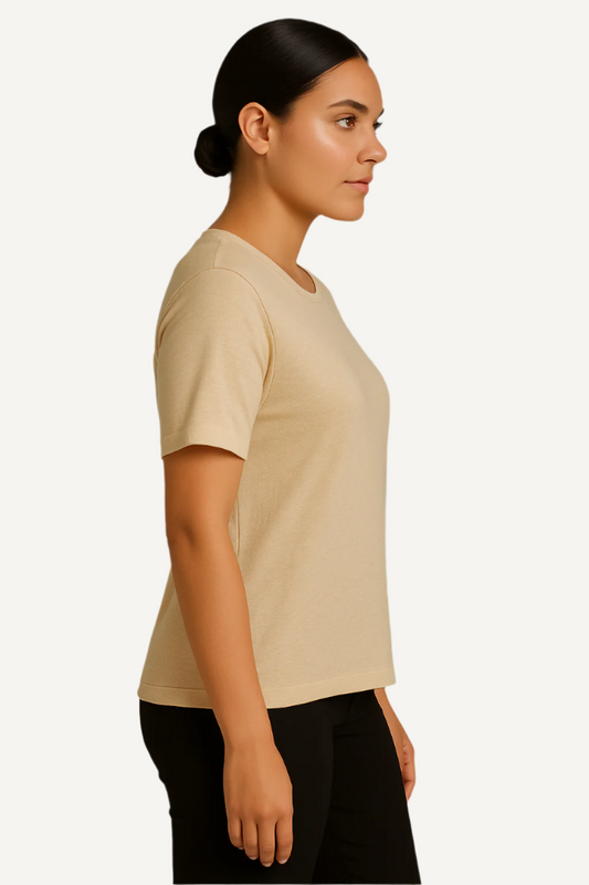 تي شيرت برقبة دائرية وقصّة S/S