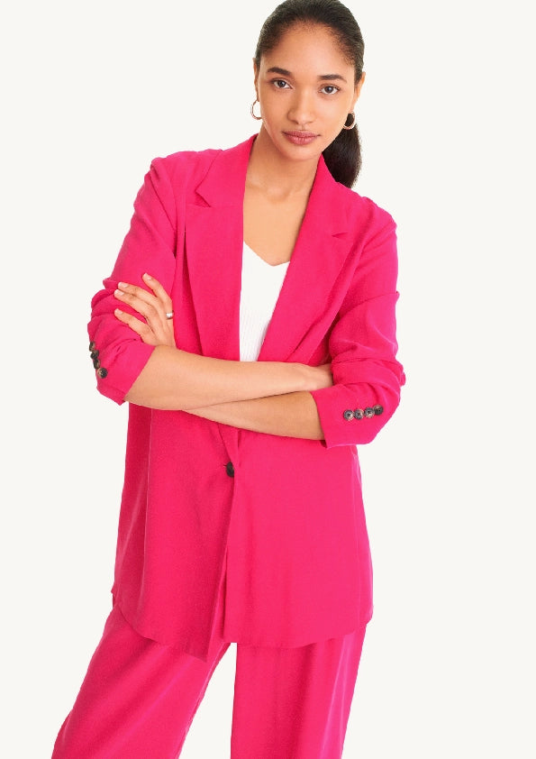Long Sleeve One Button Blazer