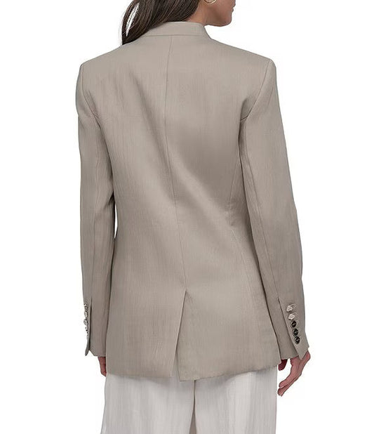 LONG SLEEVE STAND COLLAR PEA COAT