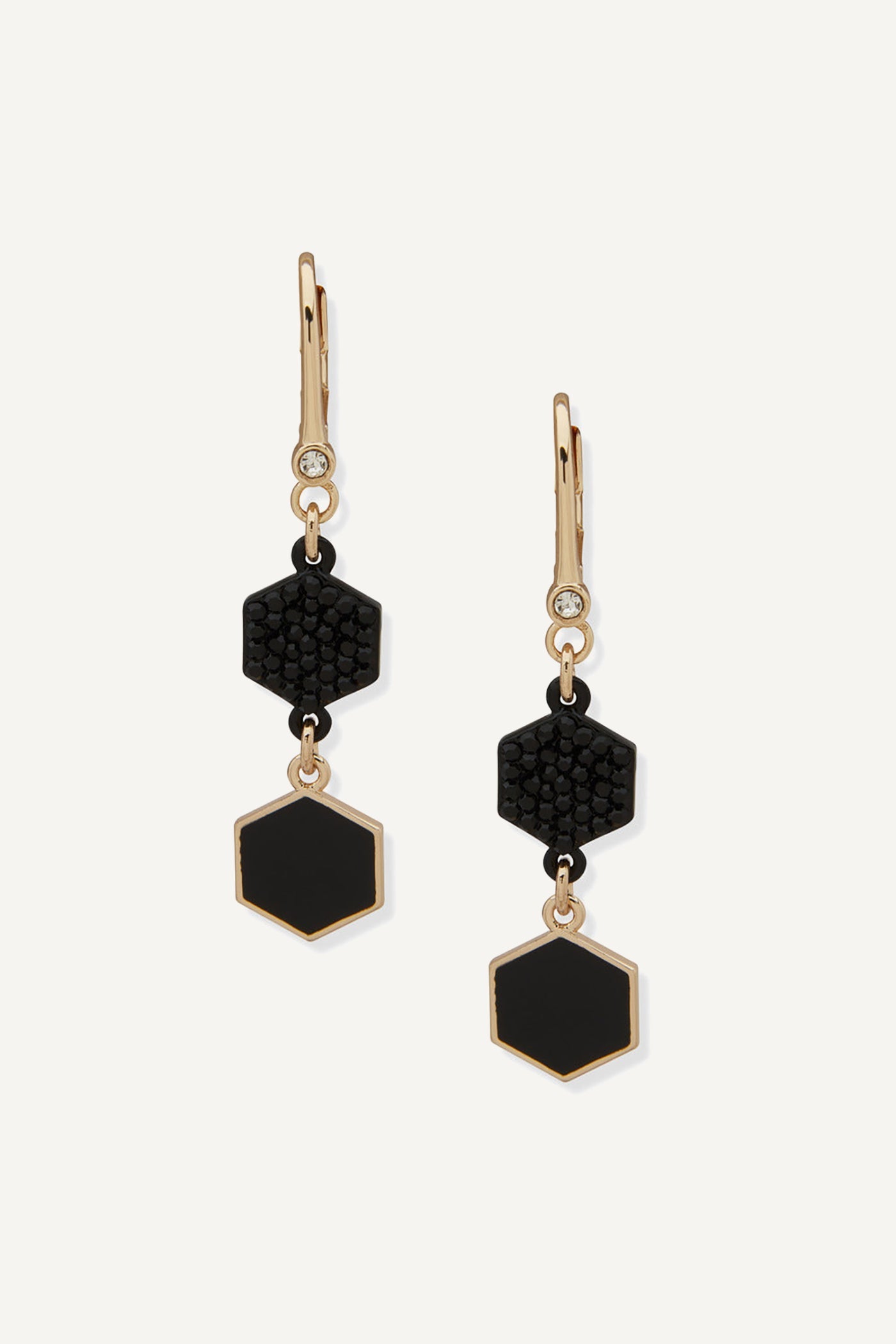 Women Gold/Black Earring