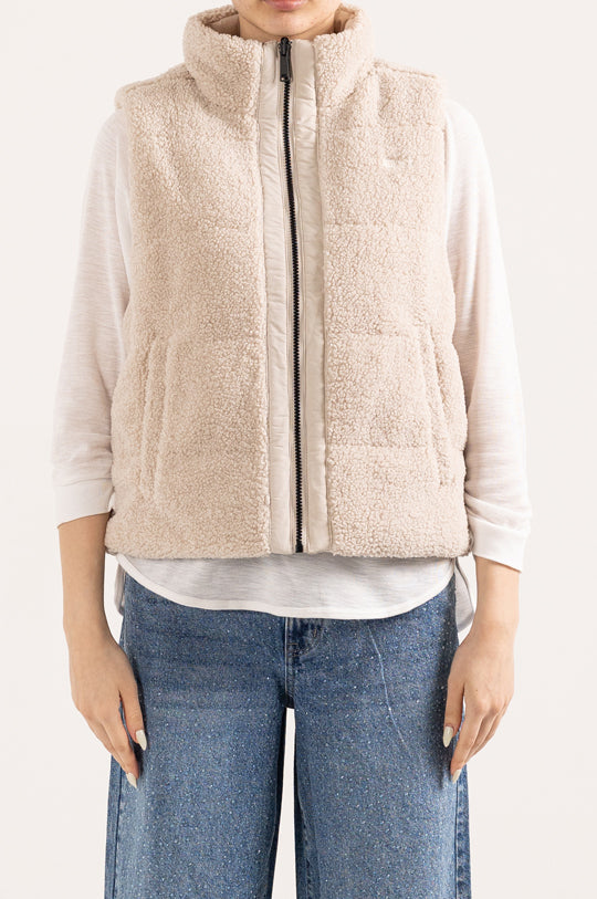 REVERSIBLE SHERPA VEST WITH POCKETS