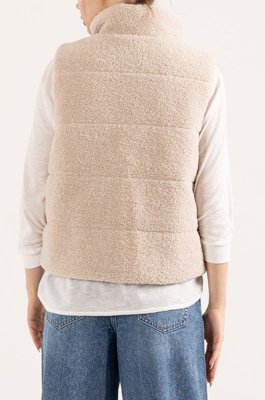 REVERSIBLE SHERPA VEST WITH POCKETS