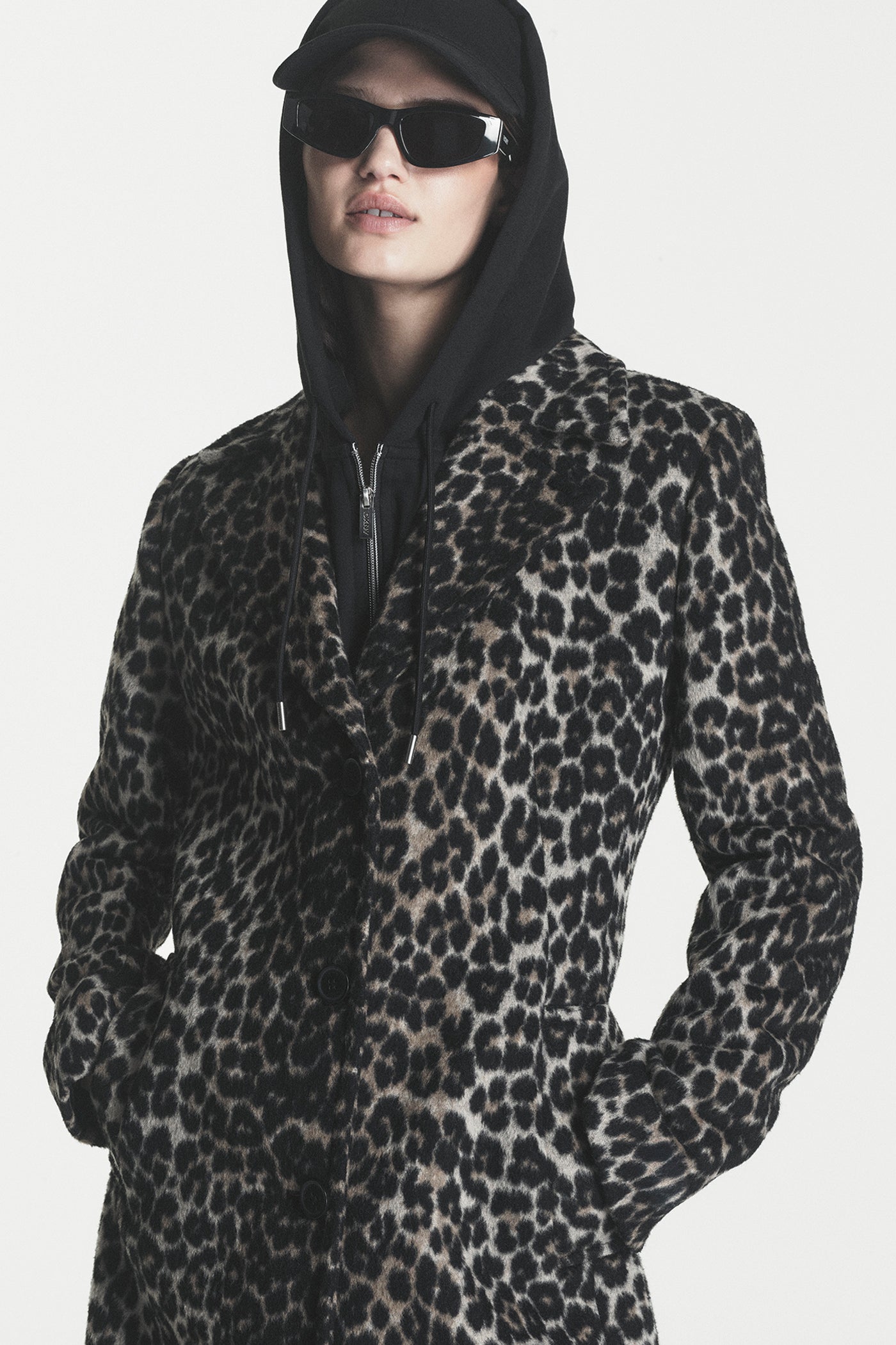 Leopard Print Single-Breasted Coat