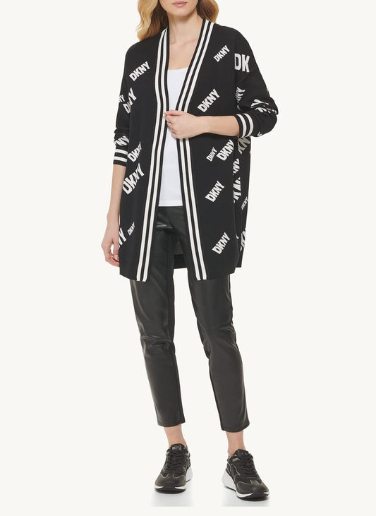 Long Sleeve Cardign With Allover Logo