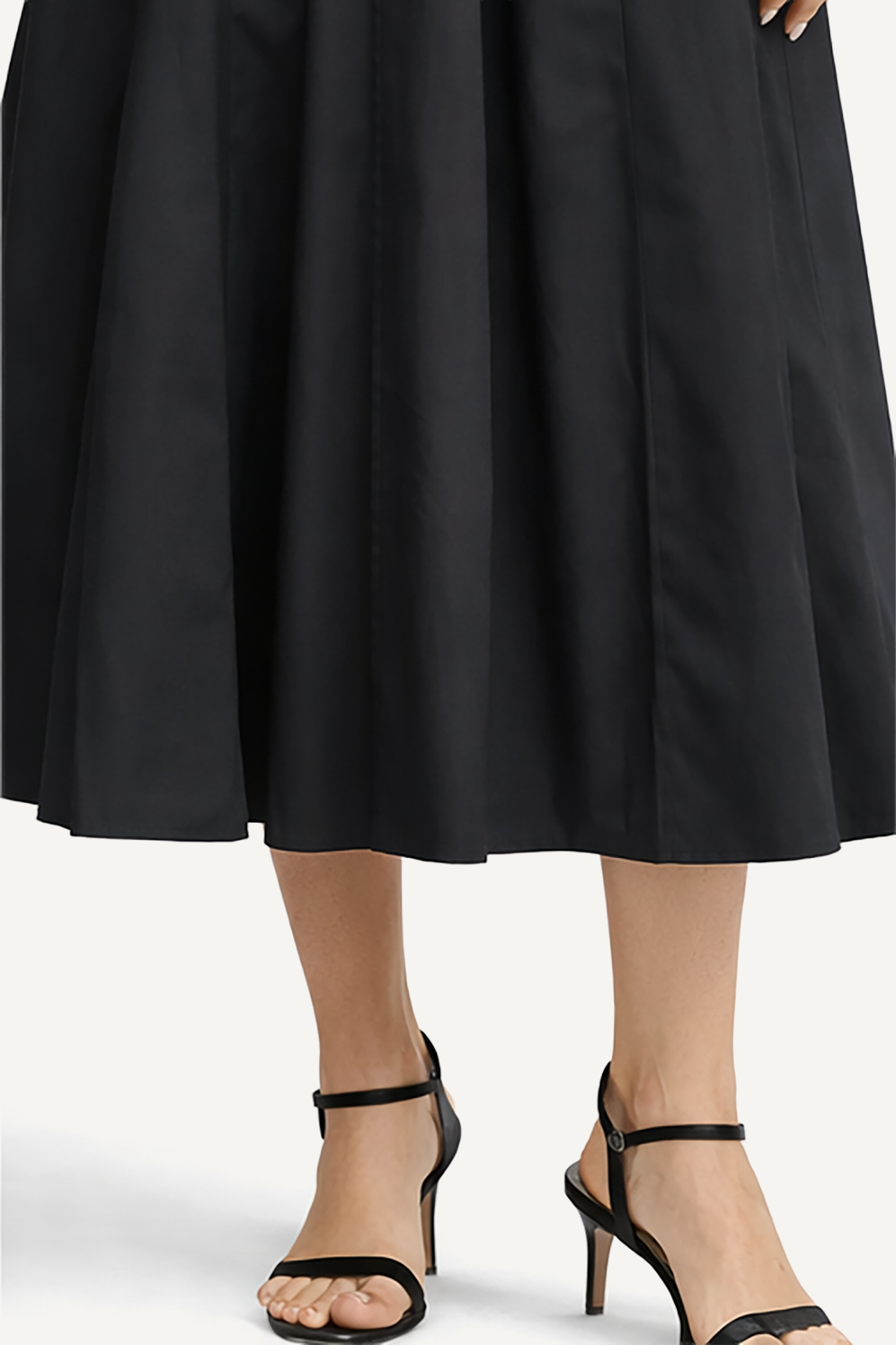 SEAMED PLEATED MIDI SKIRT
