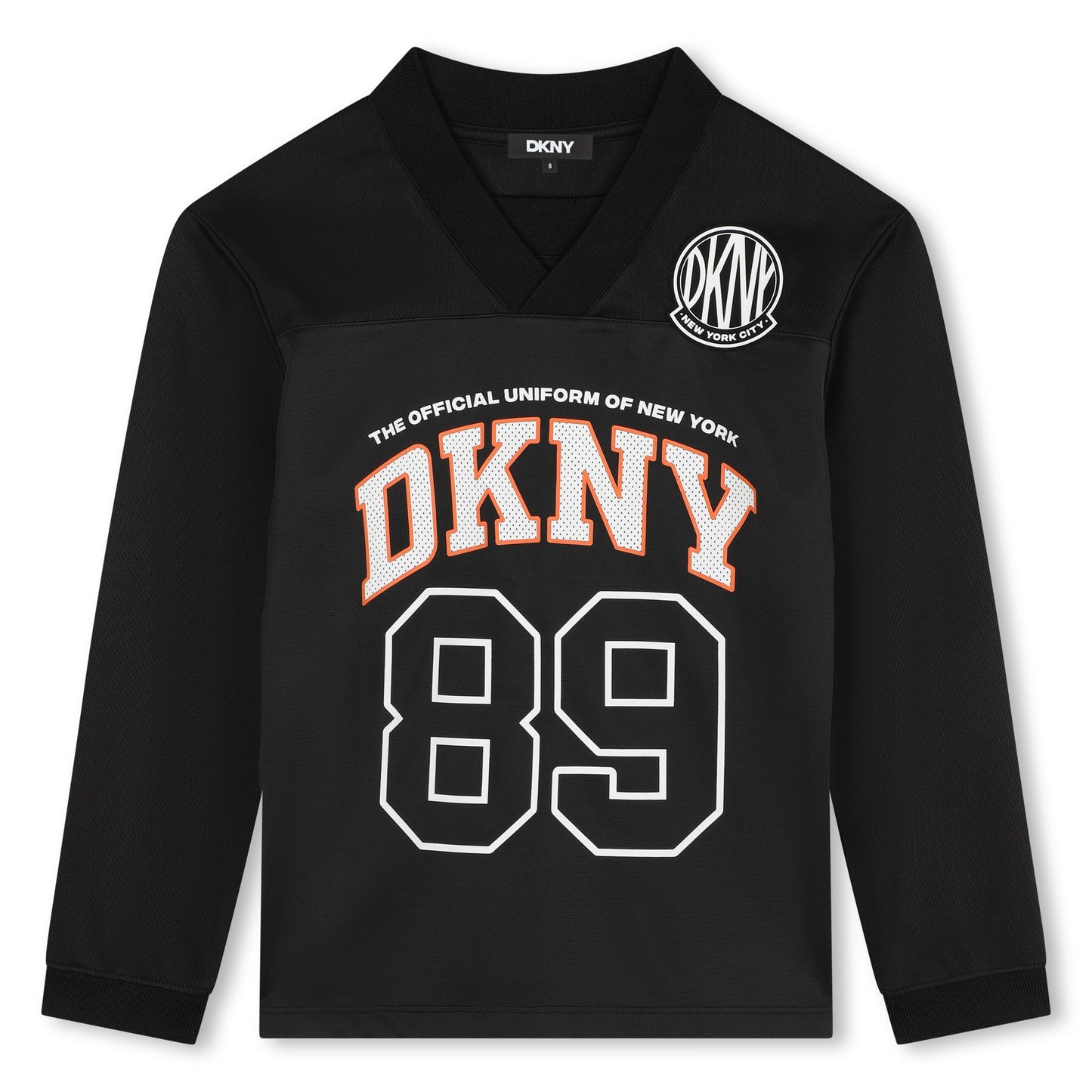 LONG SLEEVE CREW NECK TEE WITH VARSITY LOGO