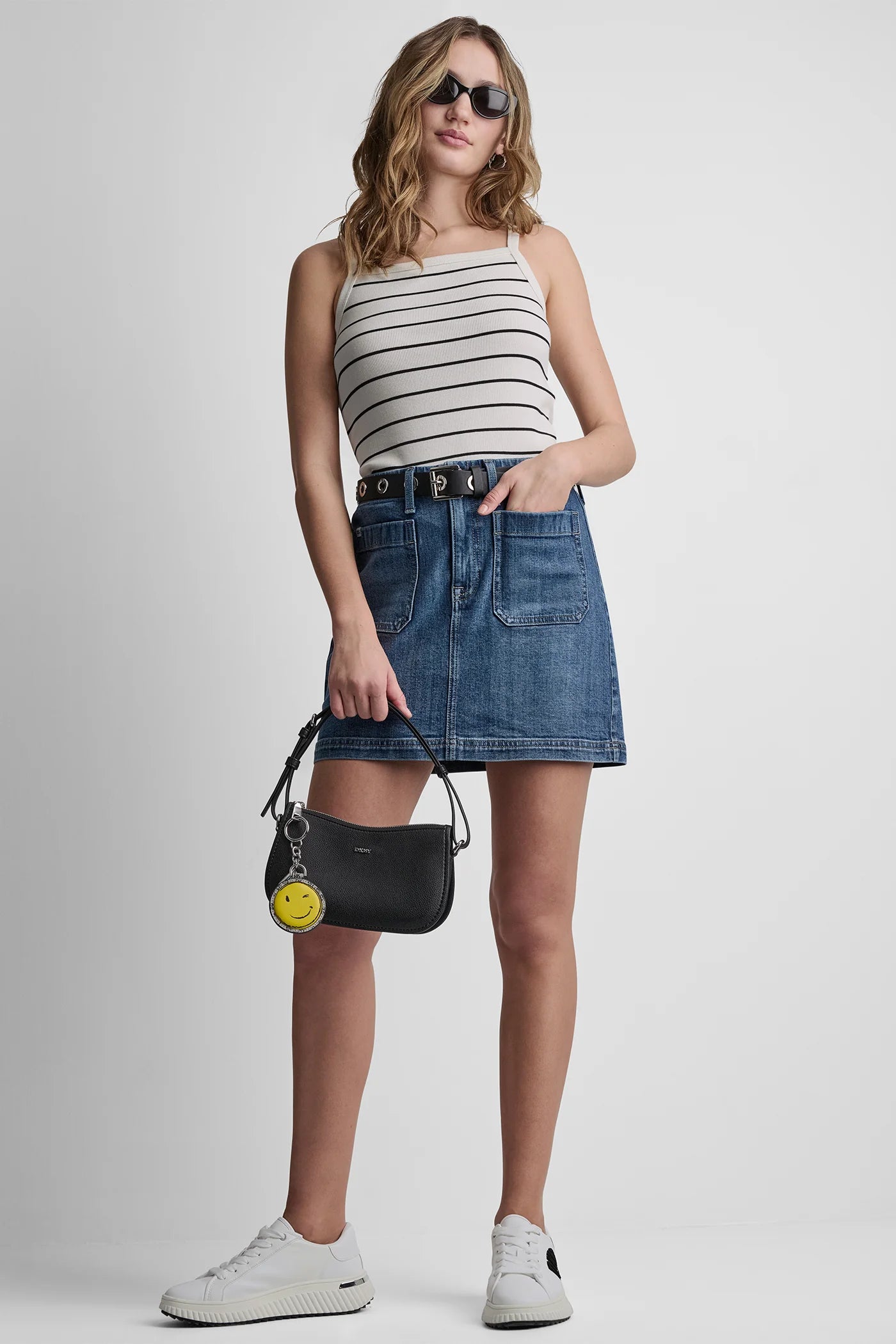 HIGH RISE PATCH POCKET MINI SKIRT