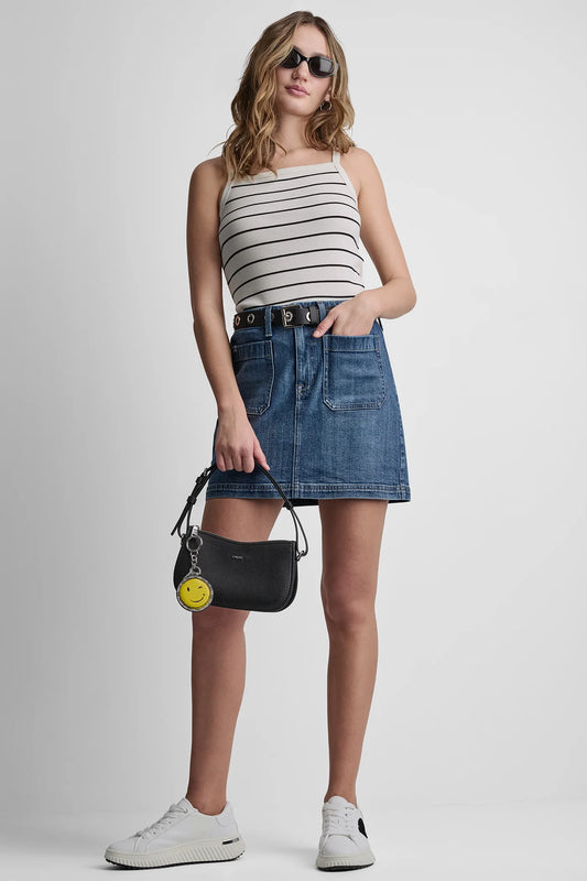 HIGH RISE PATCH POCKET MINI SKIRT