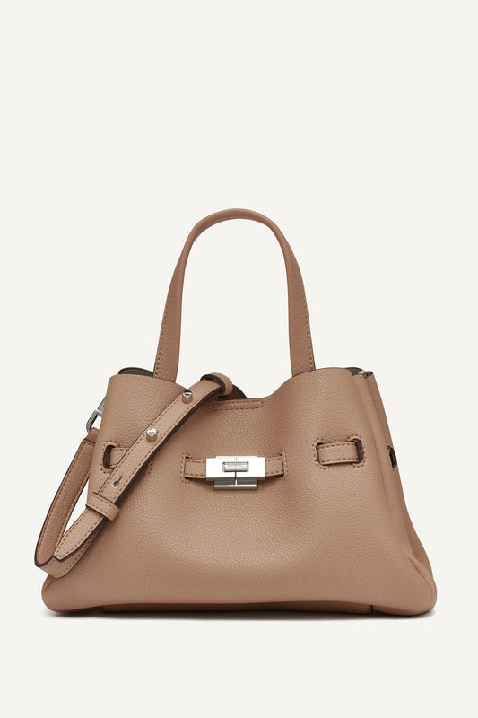 DKNY BRYAR SMALL SATCHEL BAG BROWN
