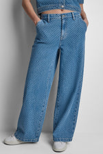 MID RISE WIDE LEG W SLASH