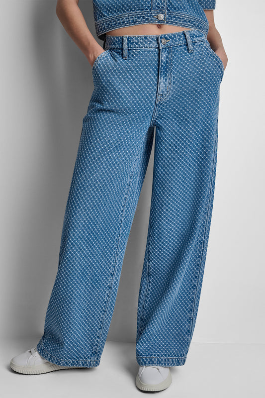 MID RISE WIDE LEG W SLASH