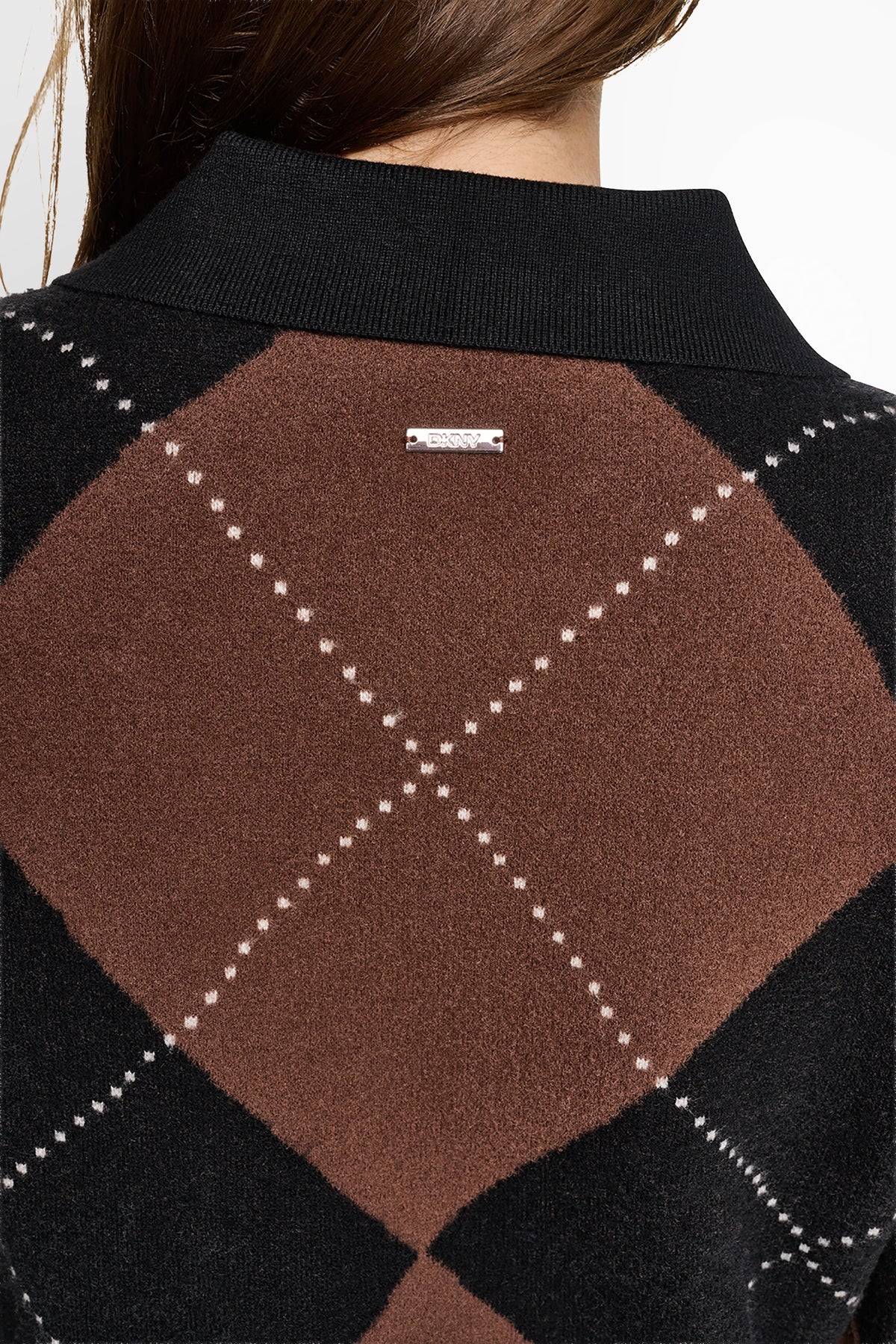 FUZZY ARGYLE CARDIGAN