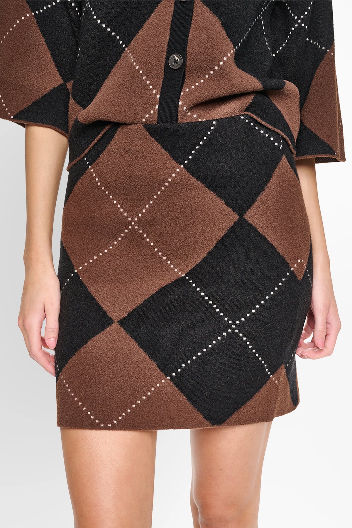 FUZZY ARGYLE SKIRT
